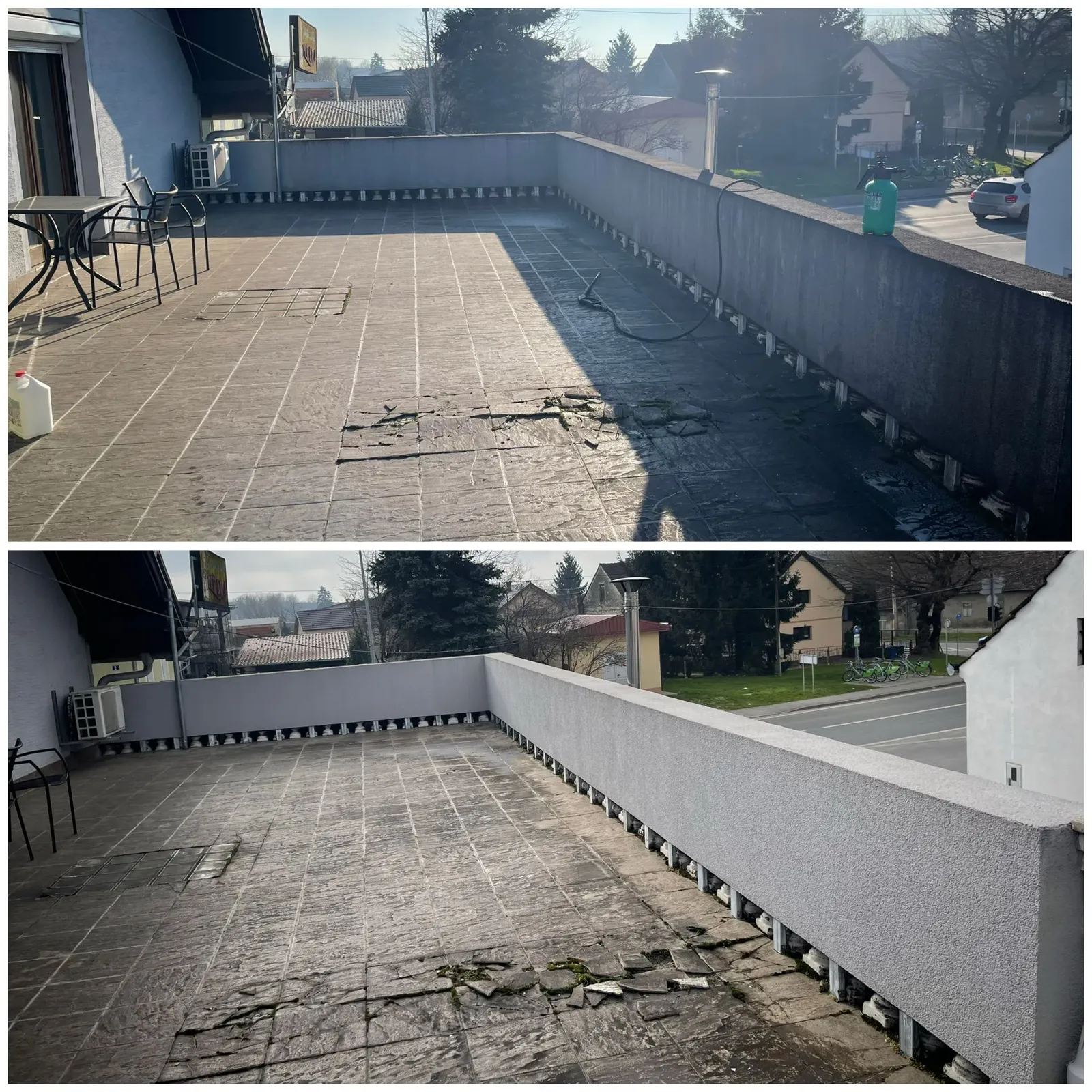 Pranje terase i dvorišta — čišćenje betonskih pločica i kamena